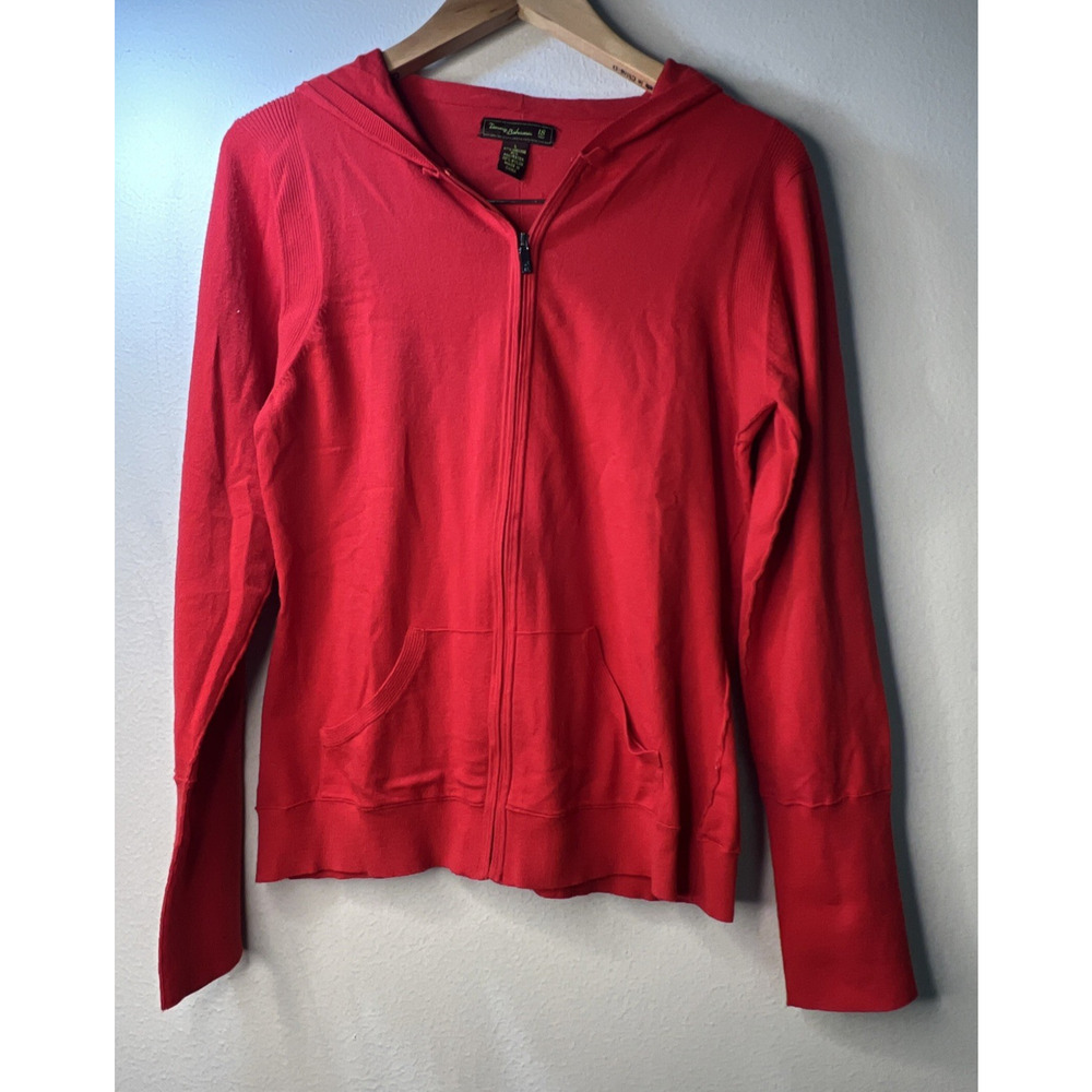 Tommy Bahama 18 golf Red Full Zip Hoodie Jacket large sweater